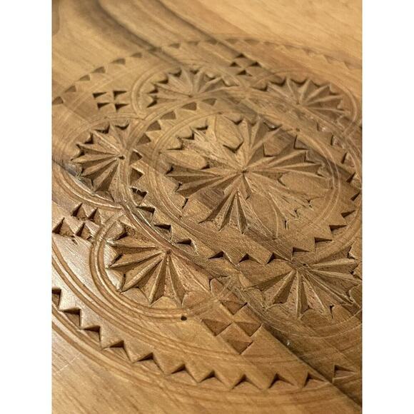 Vintage Bohemian Hand Carved Wooden Plate 7" - Marked/signed olive tree? - Picture 7 of 8